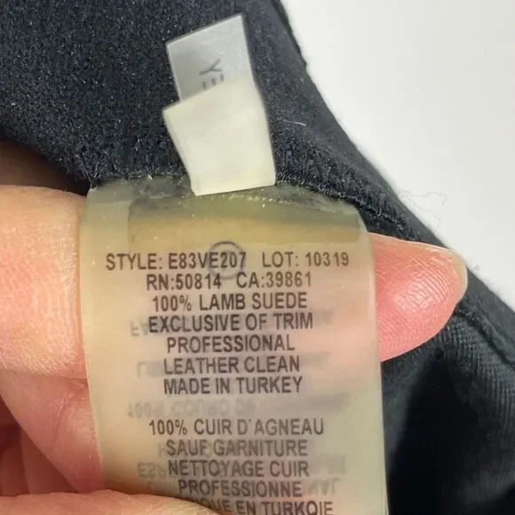 Elie Tahari Roxanna Lambskin Suede Skinny Pants Womens Medium Blue Shimmery - Picture 12 of 15